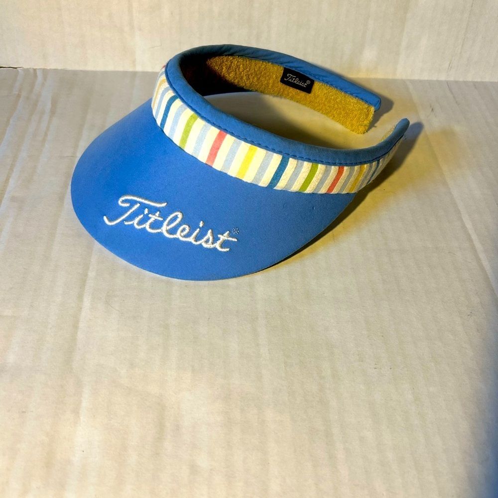 Titleist Blue Visor with Multicolor Stripe Trim